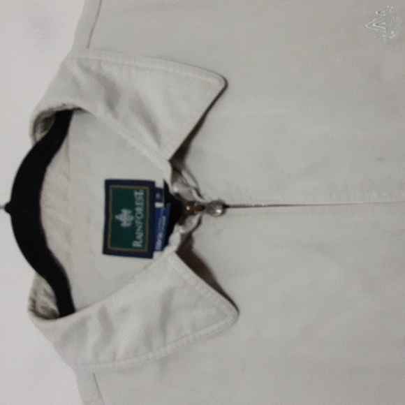 Rainforest jacket bomber lightweight coat men beige XL full zip casual Y2K retro - Picture 2 of 7